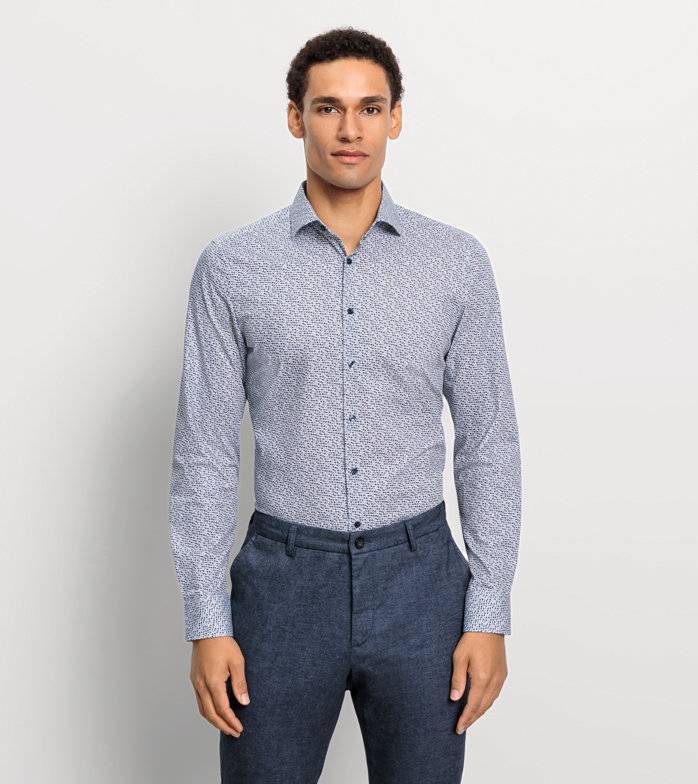 Oblymp Level Five 24/Seven, Businesshemd, body fit, Kent, Marine Oblymp Level Five 24/Seven, Businesshemd, body fit, Kent, Marine