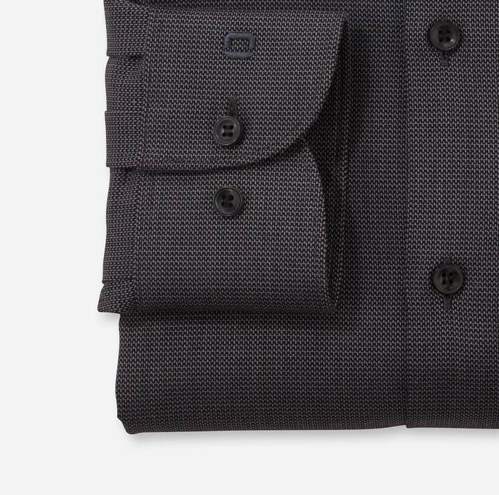 Oblymp Level Five 24/Seven, Businesshemd, Body Fit, Kent, Schwarz