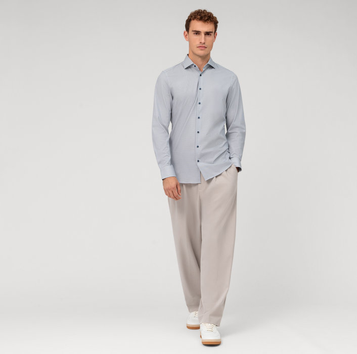 Oblymp Level Five 24/Seven, Businesshemd, Body Fit, Kent, Weiß