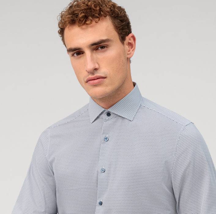 Oblymp Level Five 24/Seven, Businesshemd, Body Fit, Kent, Weiß