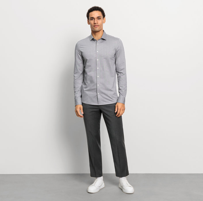 Oblymp Level Five 24/Seven, Businesshemd, Body Fit, Modern Kent, Schwarz