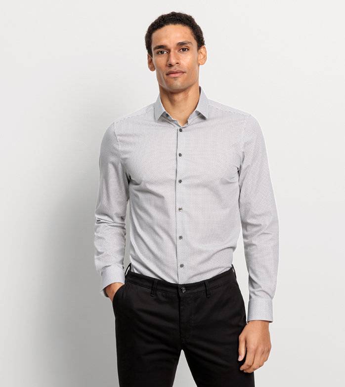 Oblymp Level Five 24/Seven, Businesshemd, body fit, Modern Kent, Weiß