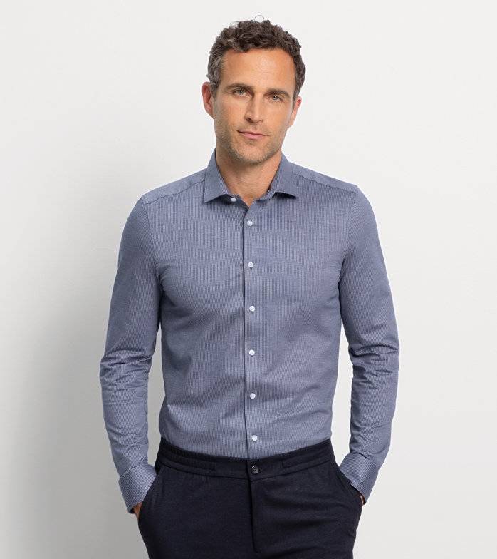 Oblymp Level Five 24/Seven, Businesshemd, body fit, Modern Kent, Marine