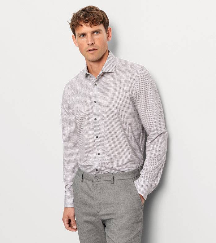 Oblymp Level Five 24/Seven, Businesshemd, body fit, Modern Kent, Natur