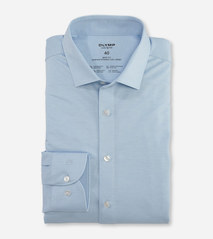 Oblymp Level Five 24/Seven, Businesshemd, body fit, Modern Kent, Bleu Oblymp Level Five 24/Seven, Businesshemd, body fit, Modern Kent, Bleu