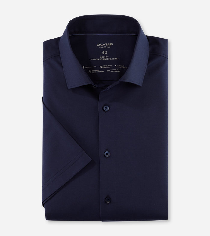 Oblymp Level Five 24/Seven, Businesshemd, body fit, Modern Kent, Marine