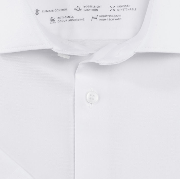 Oblymp Level Five 24/Seven, Businesshemd, Body Fit, Modern Kent, Weiß