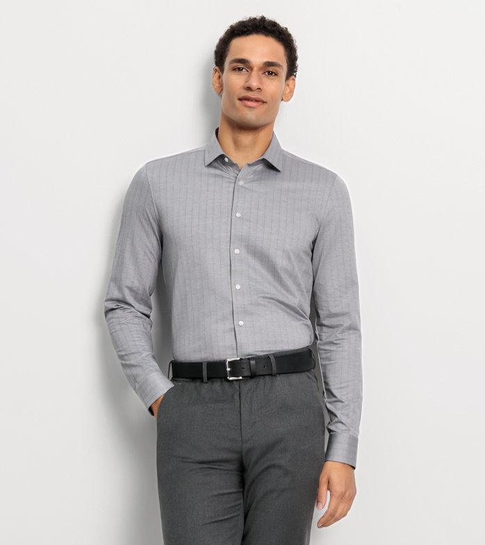 Oblymp Level Five 24/Seven, Businesshemd, body fit, Modern Kent, Schwarz