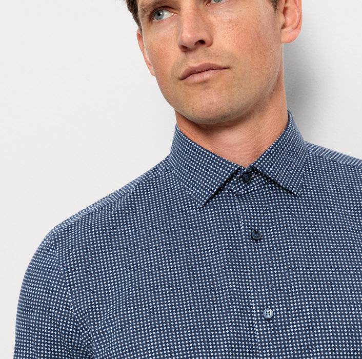 Oblymp Level Five 24/Seven, Businesshemd, Body Fit, New York Kent, Marine