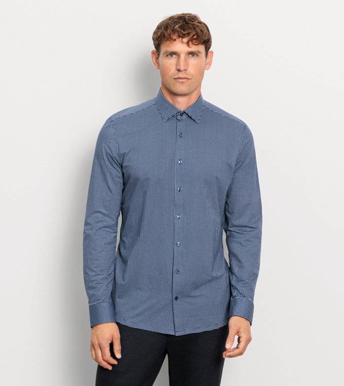 Oblymp Level Five 24/Seven, Businesshemd, body fit, New York Kent, Marine