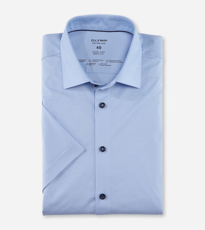 Oblymp Level Five 24/Seven, Businesshemd, body fit, New York Kent, Hellblau