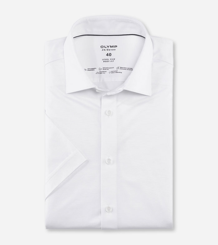 Oblymp Level Five 24/Seven, Businesshemd, body fit, New York Kent, Weiß