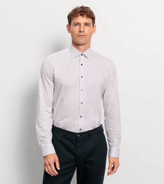 Oblymp Level Five 24/Seven, Businesshemd, body fit, New York Kent, Dunkelrot