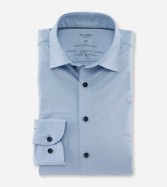 Oblymp Level Five 24/Seven, Businesshemd, body fit, New York Kent, Hellblau