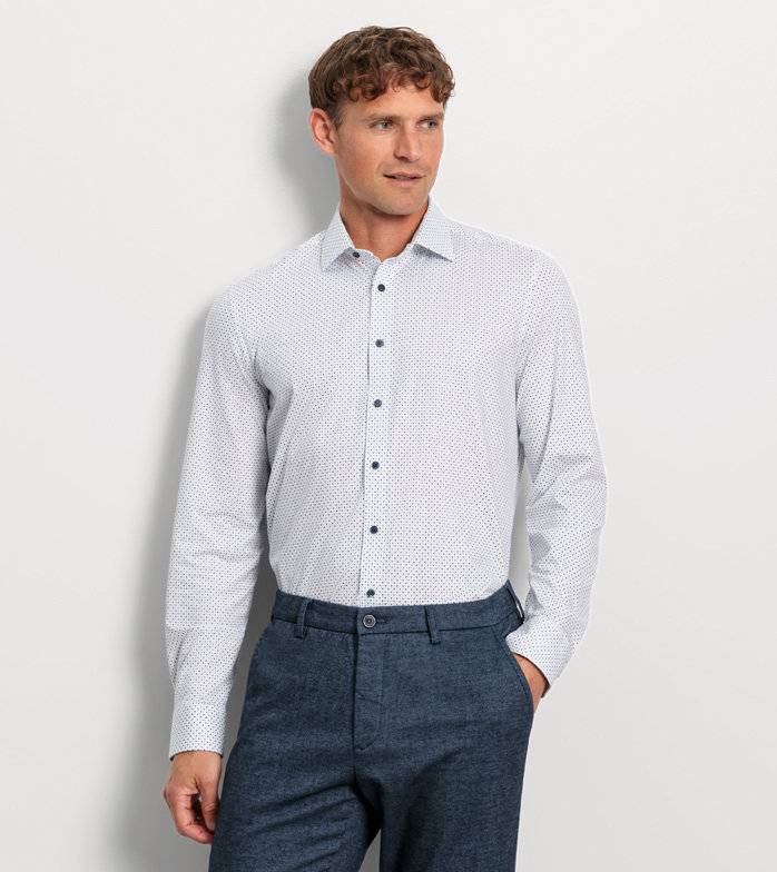 Oblymp Level Five 24/Seven, Businesshemd, body fit, New York Kent, Bleu