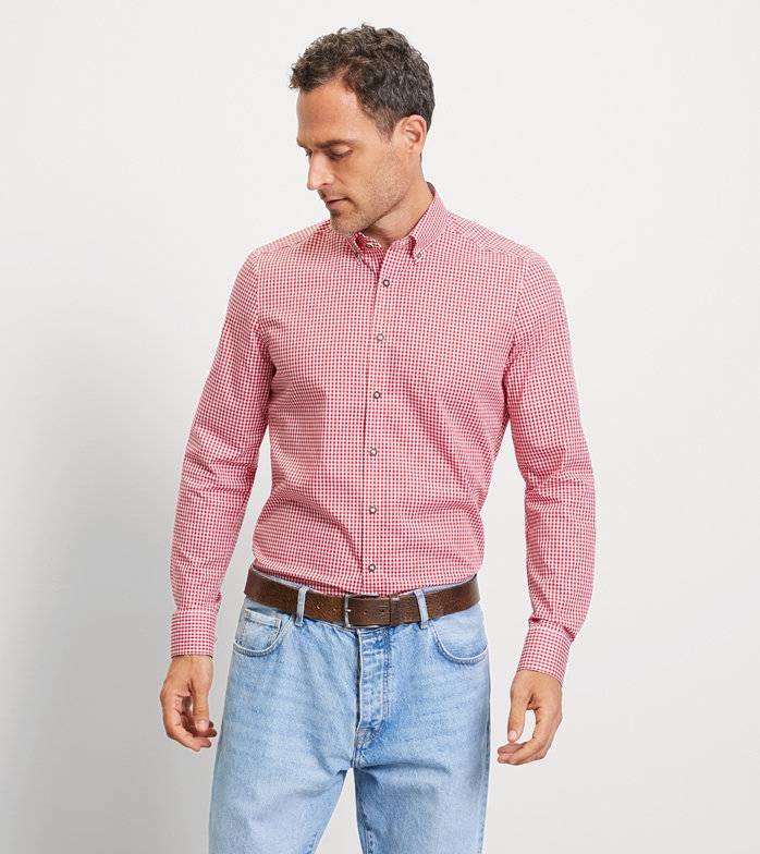 Oblymp Level Five, Businesshemd, body fit, Button-down, Rot