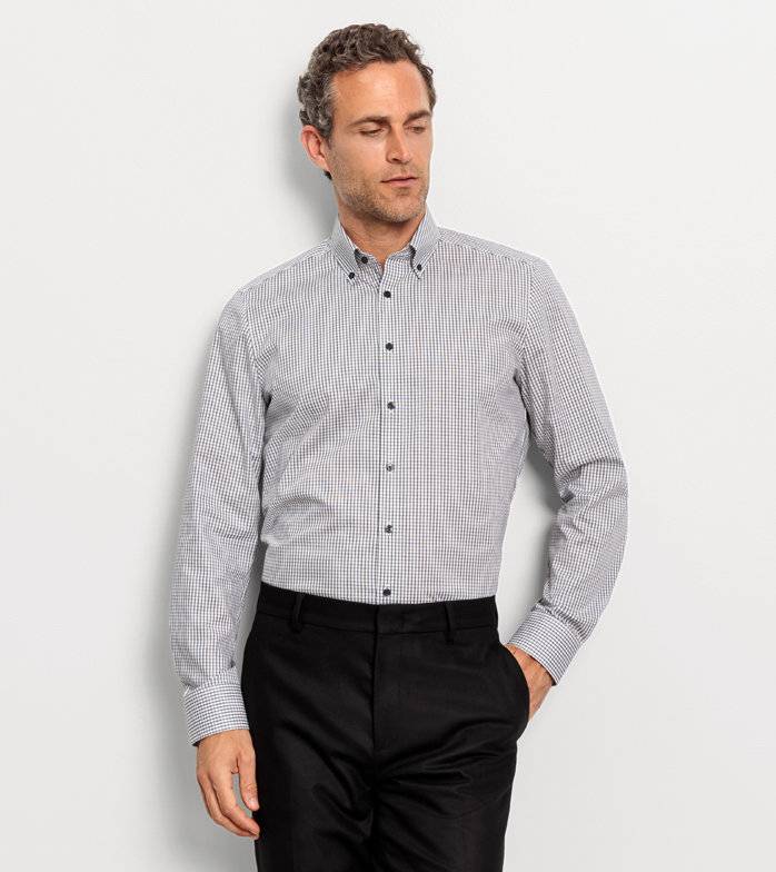 Oblymp Level Five, Businesshemd, body fit, Button-down, Schwarz Oblymp Level Five, Businesshemd, body fit, Button-down, Schwarz