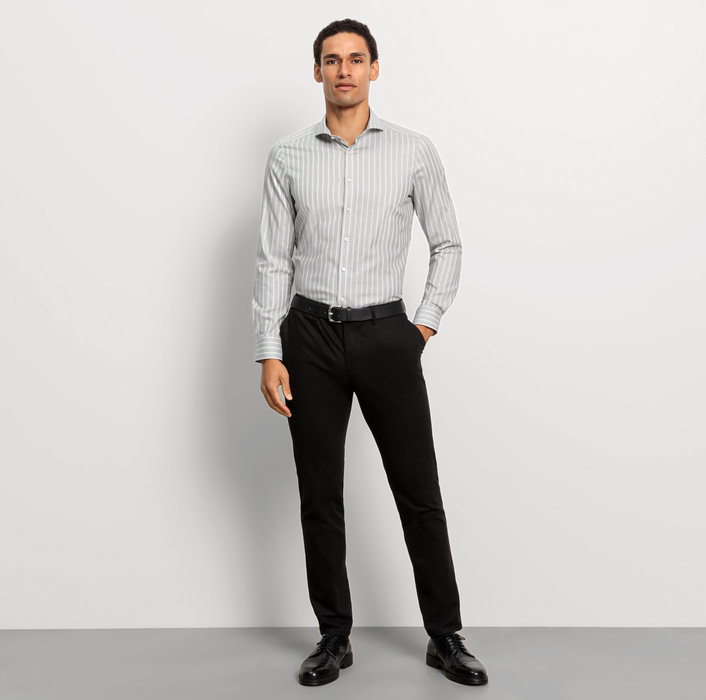 Oblymp Level Five, Businesshemd, Body Fit, Haifisch, Kitt