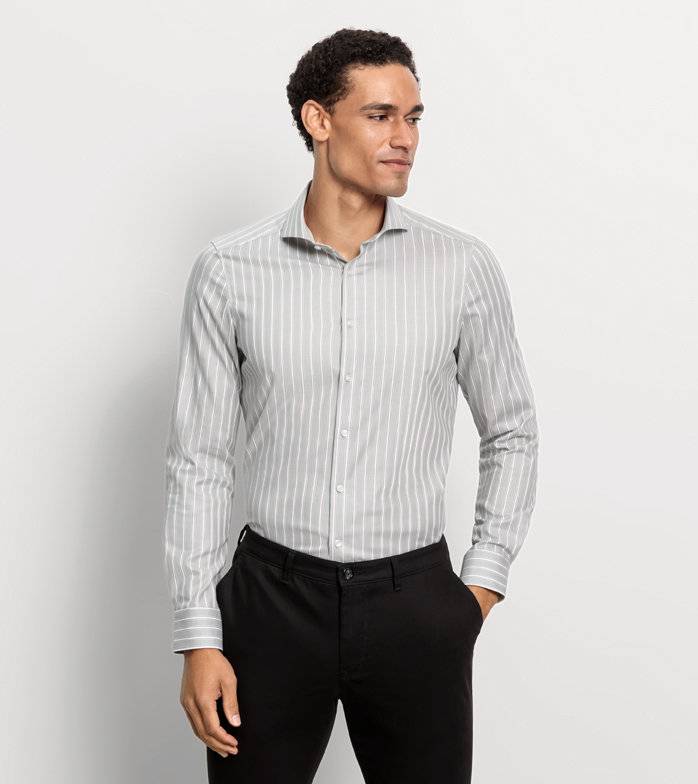 Oblymp Level Five, Businesshemd, body fit, Haifisch, Kitt Oblymp Level Five, Businesshemd, body fit, Haifisch, Kitt