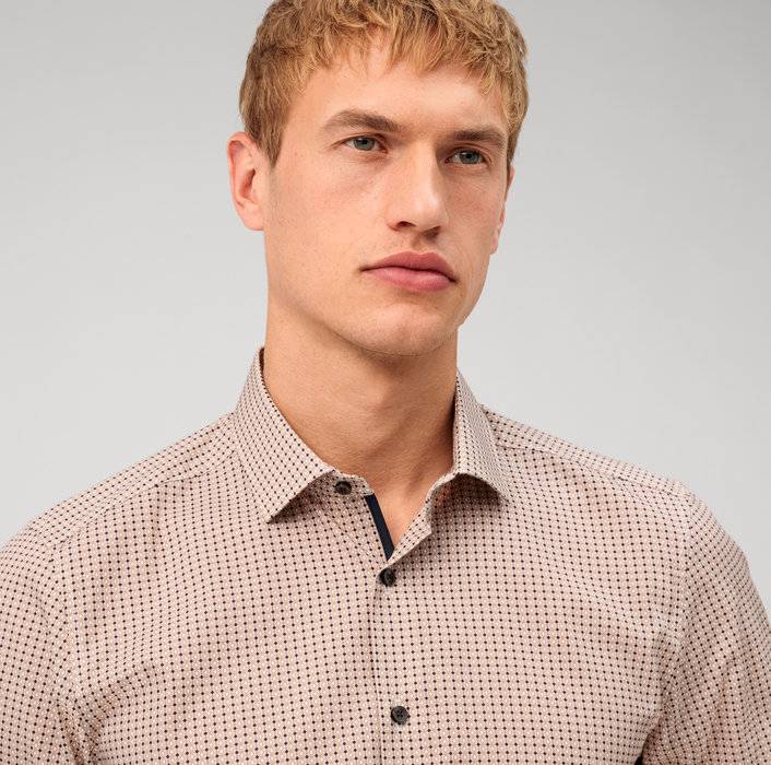 Oblymp Level Five, Businesshemd, Body Fit, Modern Kent, Braun