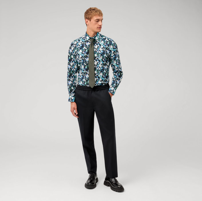 Oblymp Level Five, Businesshemd, Body Fit, Modern Kent, Grün