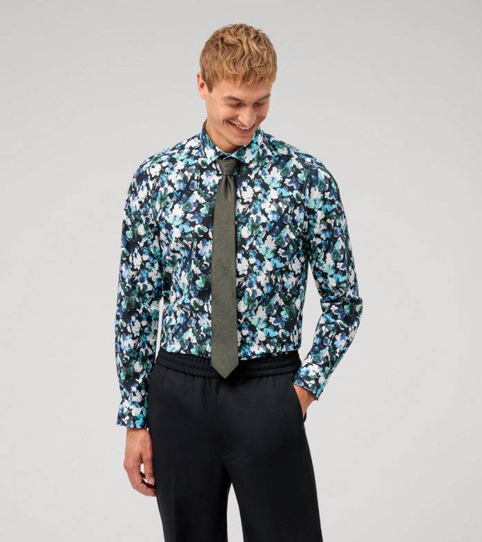 Oblymp Level Five, Businesshemd, body fit, Modern Kent, Grün