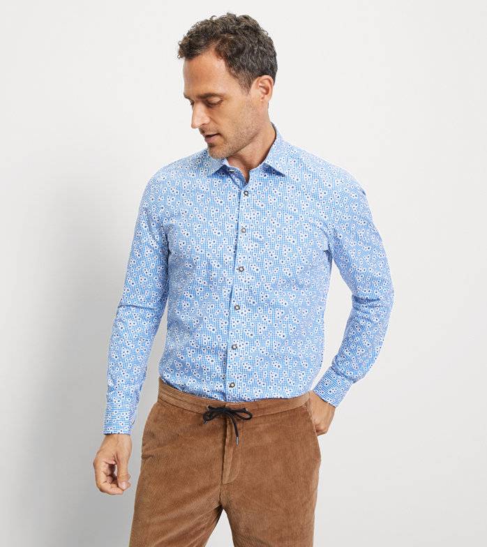 Oblymp Level Five, Businesshemd, body fit, New York Kent, Blau