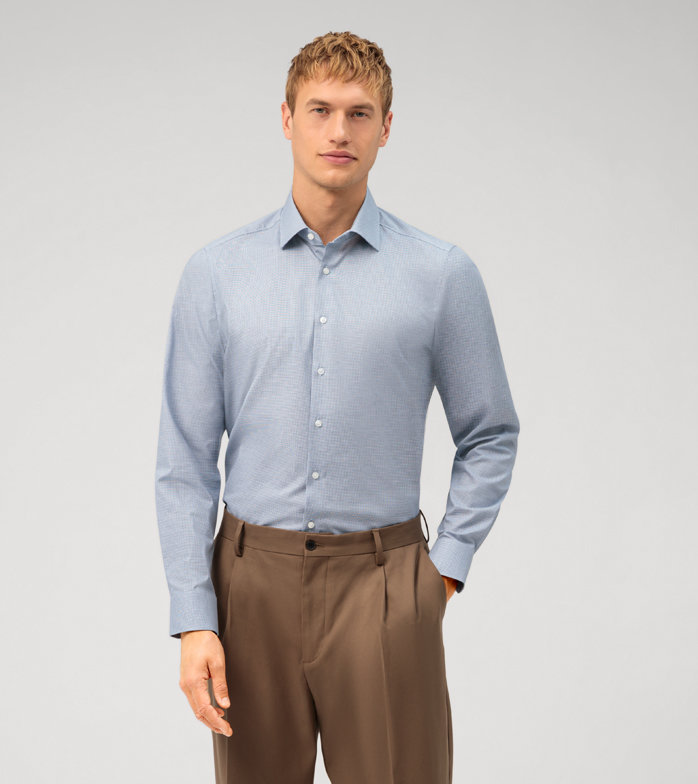 Oblymp Level Five, Businesshemd, body fit, New York Kent, Bleu