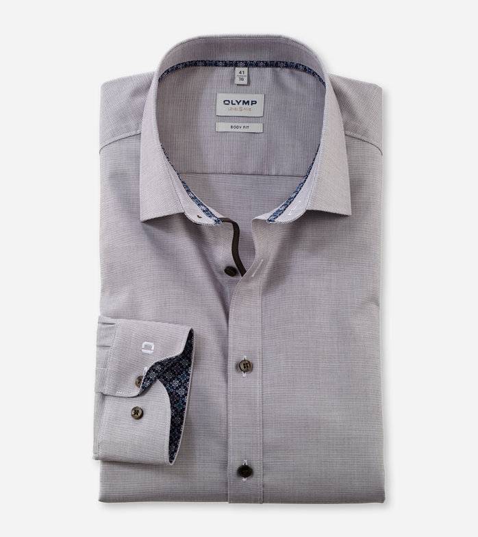 Oblymp Level Five, Businesshemd, body fit, New York Kent, Braun