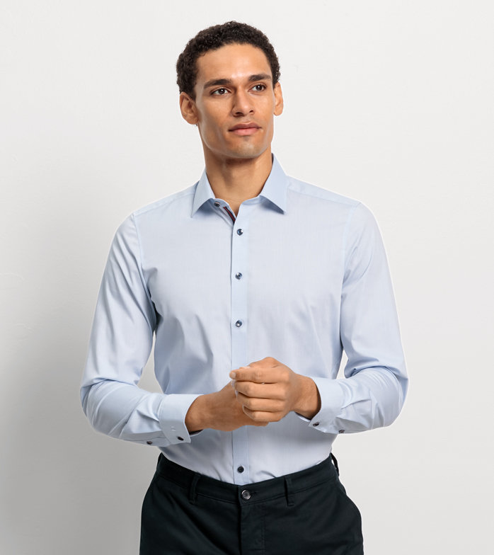 Oblymp Level Five, Businesshemd, body fit, New York Kent, Hellblau