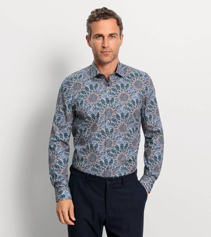 Oblymp Level Five, Businesshemd, body fit, New York Kent, Petrol Oblymp Level Five, Businesshemd, body fit, New York Kent, Petrol