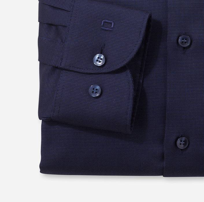 Oblymp Level Five, Businesshemd, Body Fit, Stehkragen, Marine