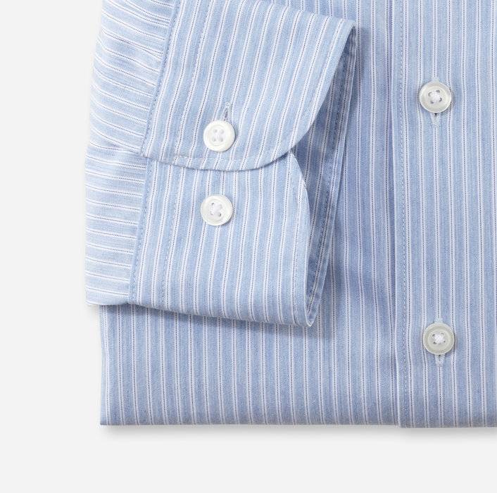 Oblymp Level Five Garment Washed, Businesshemd, Body Fit, Haifisch, Bleu