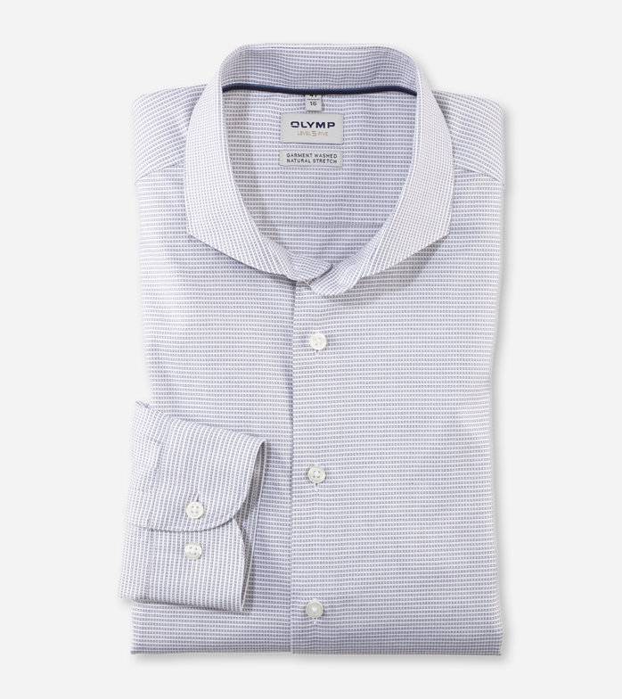 Oblymp Level Five garment washed, Businesshemd, body fit, Haifisch, Taupe