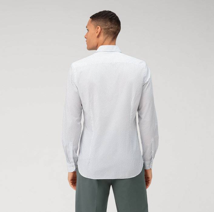 Oblymp Level Five Garment Washed, Businesshemd, Body Fit, Kent, Bleu