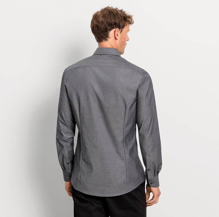 Oblymp Level FiveBusinesshemd, Body Fit, New York Kent, Graphit