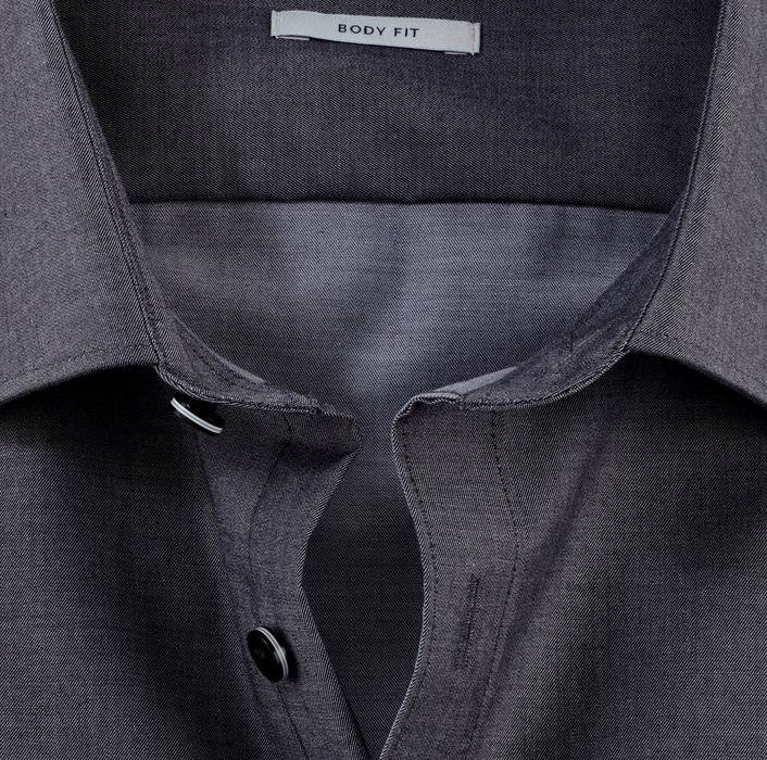 Oblymp Level FiveBusinesshemd, Body Fit, New York Kent, Graphit