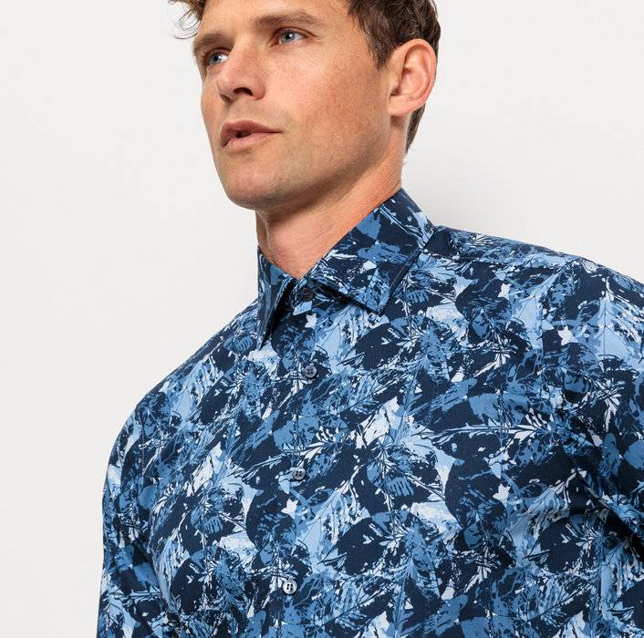 Oblymp Level FiveBusinesshemd, Body Fit, New York Kent, Marine