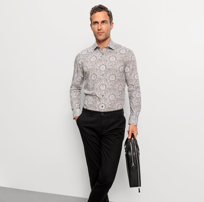 Oblymp Level FiveBusinesshemd, Body Fit, New York Kent, Oliv