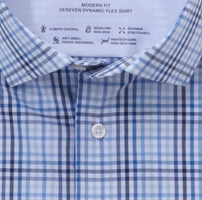 Oblymp Luxor 24/Seven, Businesshemd, Modern Fit, Global Kent, Bleu