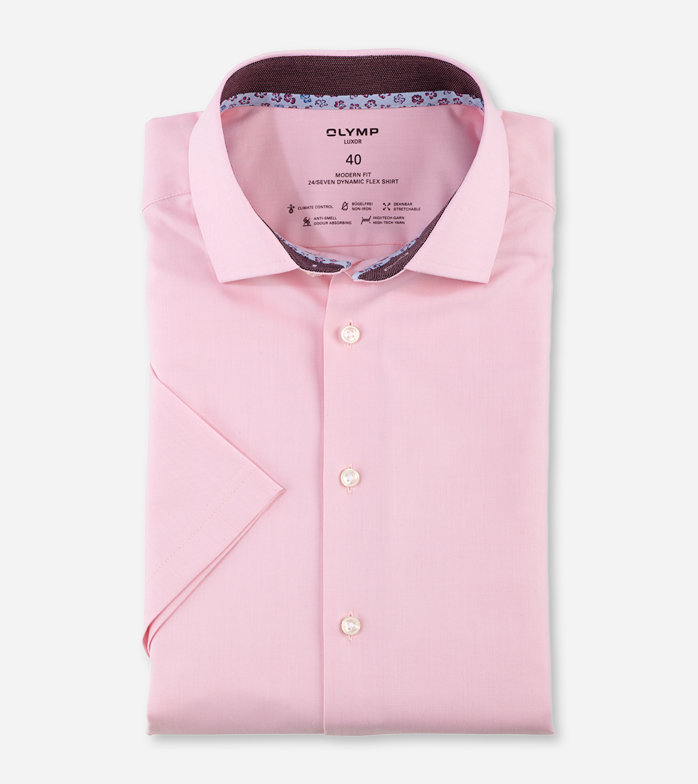Oblymp Luxor 24/Seven, Businesshemd, modern fit, Global Kent, Hellrosé