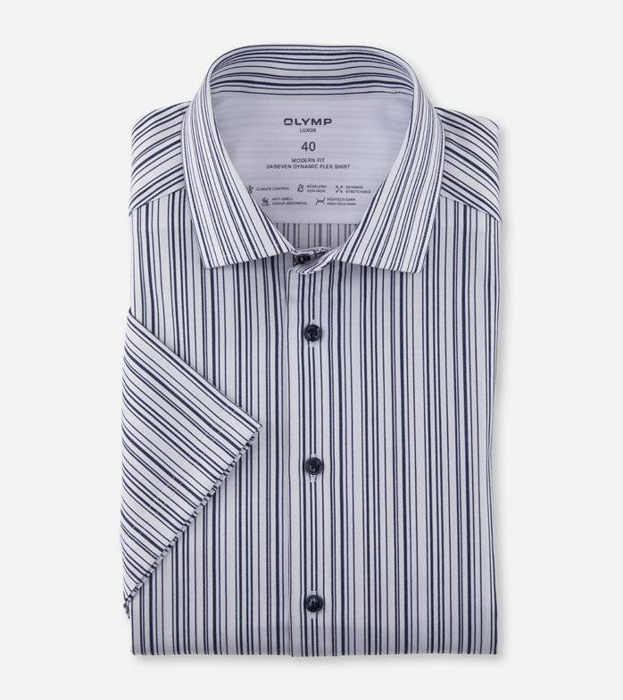 Oblymp Luxor 24/Seven, Businesshemd, modern fit, Global Kent, Marine