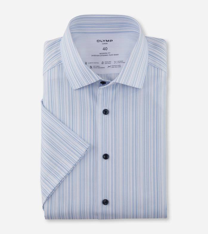 Oblymp Luxor 24/Seven, Businesshemd, modern fit, Global Kent, Bleu