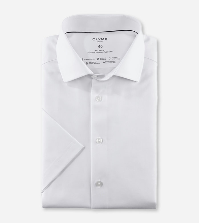 Oblymp Luxor 24/Seven, Businesshemd, modern fit, Global Kent, Weiß
