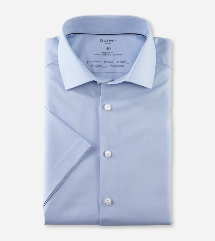 Oblymp Luxor 24/Seven, Businesshemd, modern fit, Global Kent, Bleu