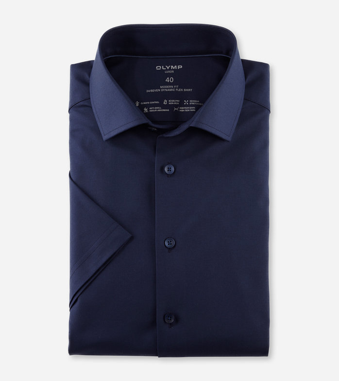 Oblymp Luxor 24/Seven, Businesshemd, modern fit, Global Kent, Marine