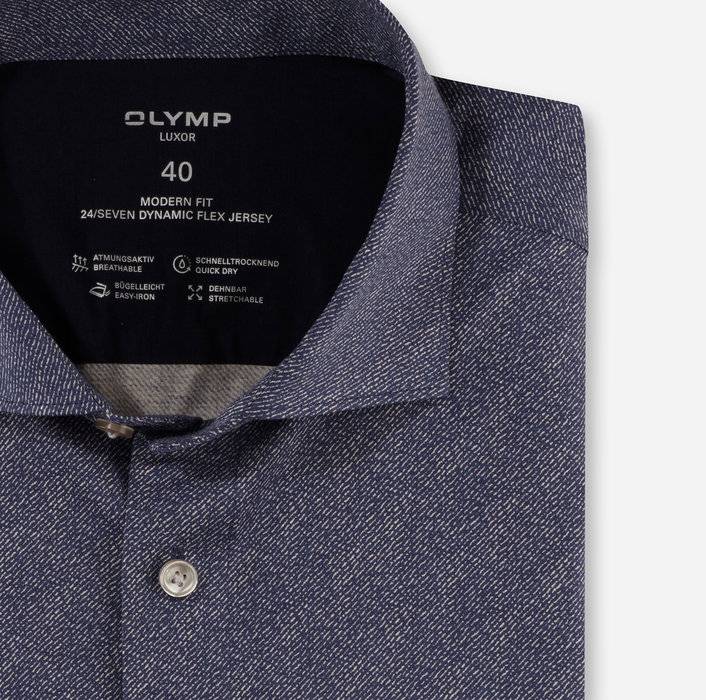 Oblymp Luxor 24/Seven, Businesshemd, Modern Fit, Kent, Marine