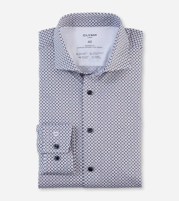 Oblymp Luxor 24/Seven, Businesshemd, modern fit, Kent, Marine