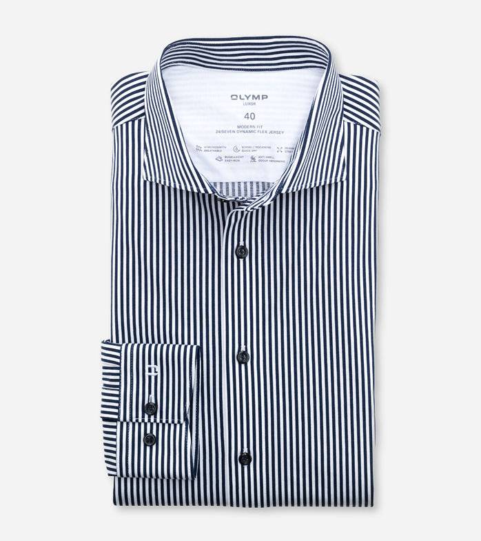 Oblymp Luxor 24/Seven, Businesshemd, modern fit, Kent, Marine