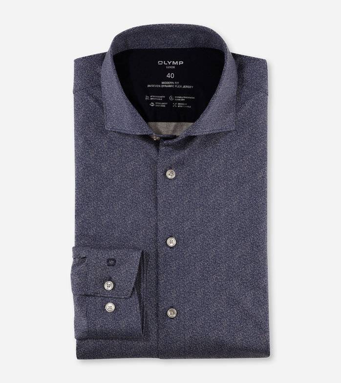 Oblymp Luxor 24/Seven, Businesshemd, modern fit, Kent, Marine